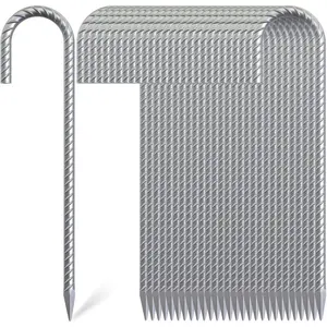 16 Inch 3/8" Diameter Rebar Stakes-Heavy Duty 28 Pack Galvanized Steel Tent Stakes, Chain Link Fence Stakes & Metal Ground Anchors For Outdoor Decorations, Bounce House, Trap, Fencing