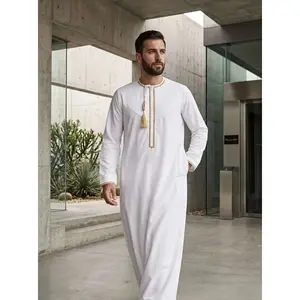 Men's White Emirati Thobe – With Tarboush Cap