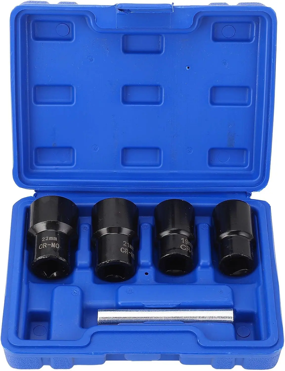 5pc 1/2" Square Drive Socket Tool Set, Drive Sockets with Max Torque Metric Sizes for Rounded Bolts & Stripped Lug Nut Extraction, 17Mm