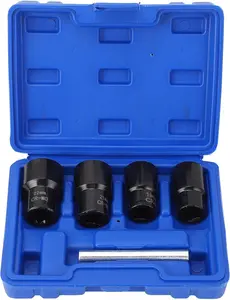 Twist Socket Tool Set, 1/2" Drive 5pc Nut and Bolt Extractor Set, Rounded Bolt & Stripped Lug Nut Remover Tool Kit