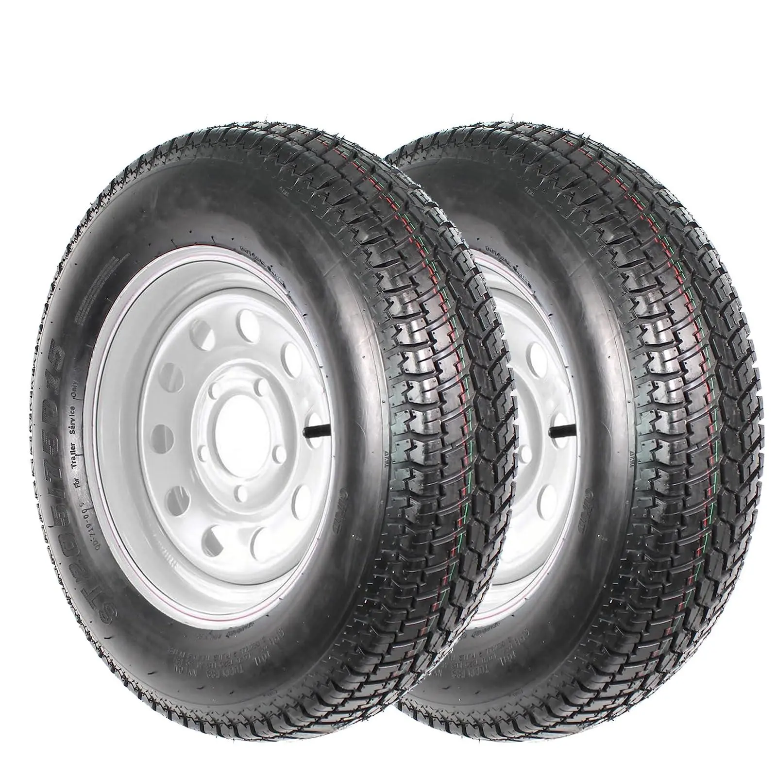 GAOMON ST205/75D15 Trailer Tires, 5 Lug on 4.5", 6PR Load Range C, 15in Fuel-saving Designed Trailer Tires 205 75 15 for Travel/Camper/Landscape/Cargo/Utility/Boat/Horse/Farm/Hauler Trailer(Pack of 2)