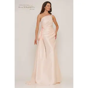 Rina Di Montella -RD2750-1 Beaded Ruched Satin Sheath Dress