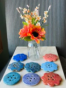 Handmade Ceramic Stoneware Mason Jar Frogs