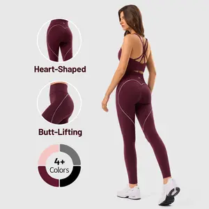 Flash Sale Inno Mint Heart Contour Design Butt Lifting No Front Seam High-Waisted Shaping Training Leggings with White Stitching for Women's Fitness, Casual & Gym