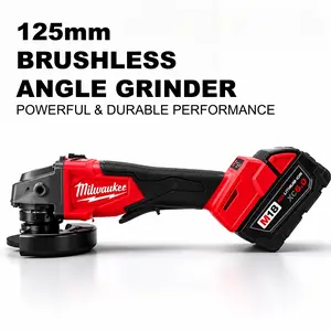 Milwaukee M18 18V 125mm Brushless Angle Grinder, Multi-Speed Cordless Disc Cutter Tool with Deadman Paddle Switch and 33mm Cutting Depth, Engineered for Industrial Welder Fabricators, Pipefitters Concrete Smoothing grinder