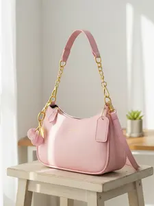 New Fashion Classic PU Waterproof Shoulder Bag, Crossbody Chain Bag, Cherry Charm, Printed Design, Metal Chain Decor, Women's Handbag for Shopping, Commuting, Travel