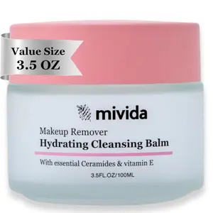 Makeup Remover Cleansing Balm, Gently Melt Stubborn Waterproof Makeup, Mascara, Eye Liner| Hydrating Facial Cleanser with Ceramides, Vit E & Hyaluronic-Acid For Norished Skin, Big Size 3.5 fl oz