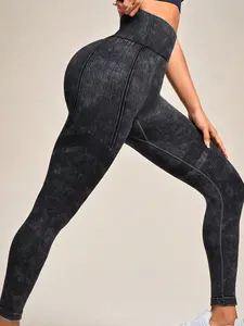 Women's High-Waisted Seamless Yoga Pants, Breathable Stretch Sports Tight Fit Running Gym Wear, All-Season Slimming Design, Activewear, High Waisted Sportswear, Shaping Stretch Seamless Leggings