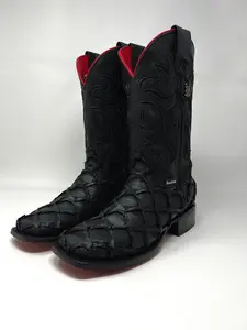 Rock'em Boots - Fish Clone Black (Red Bottom)
