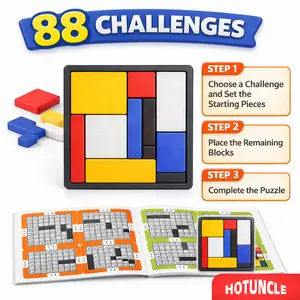 88 Challenges IQ Puzzle Game – Brain Teaser Block Puzzle for Kids & Adults, Montessori Logic Toy