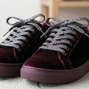 Wide Glitter Flat Shoelaces