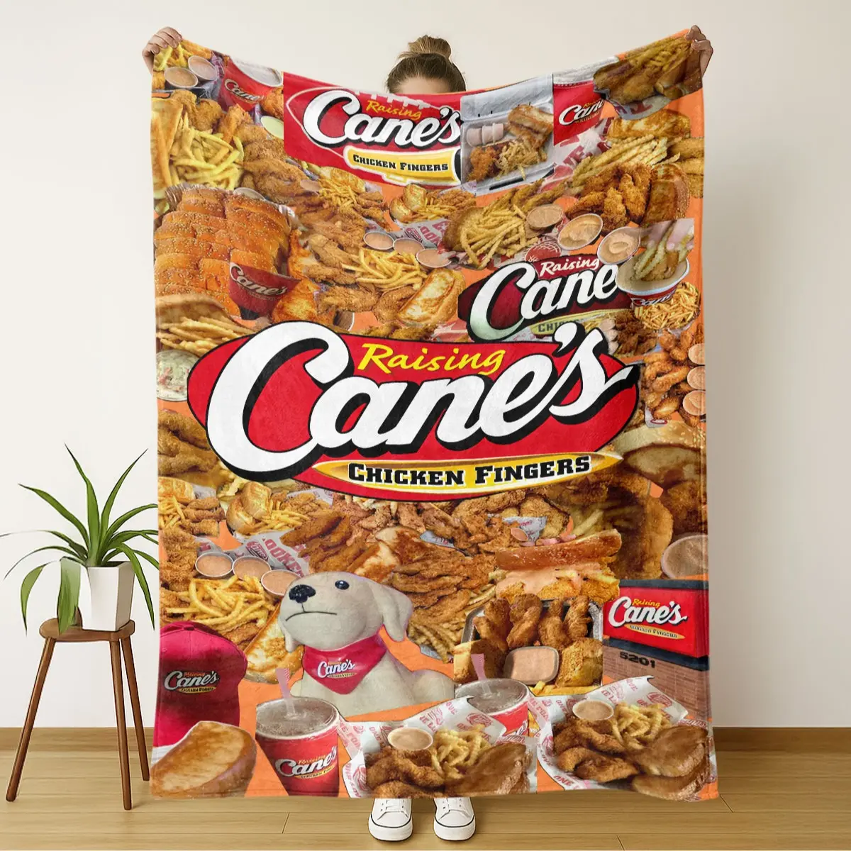 Soft Flannel Blanket Fried chicken Pattern, Food Themed Blanket, Cozy Warm Nap Rug for Home Office Travel Use, Comfortable and Stylish Throw Blanket, Soft Blankets, Soft Warming Blanket