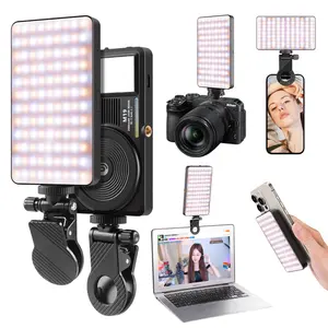 Portable Clip-On Selfie Fill Light, Dual-Sided Front & Back Phone Light, 60 LED Portable Photography Light, 3 Lighting Modes, 3000mAh Rechargeable Video Light for Vlog, Makeup, Live & Social Media