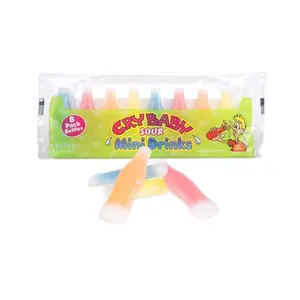 Cry Baby Sour Mini Drinks 8pk Wax Bottles Assorted Fruit Flavors Retro Sour Chewy Bonbon Candy Snack Sweet Bite Sugar