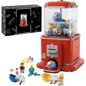 Minifigure Vending Machine Building Set for Adults - Creative Office Decor or Home Book Shelf Display - Capsule Dispensing Toy - Nostalgic Gift for Men and Women, 18+