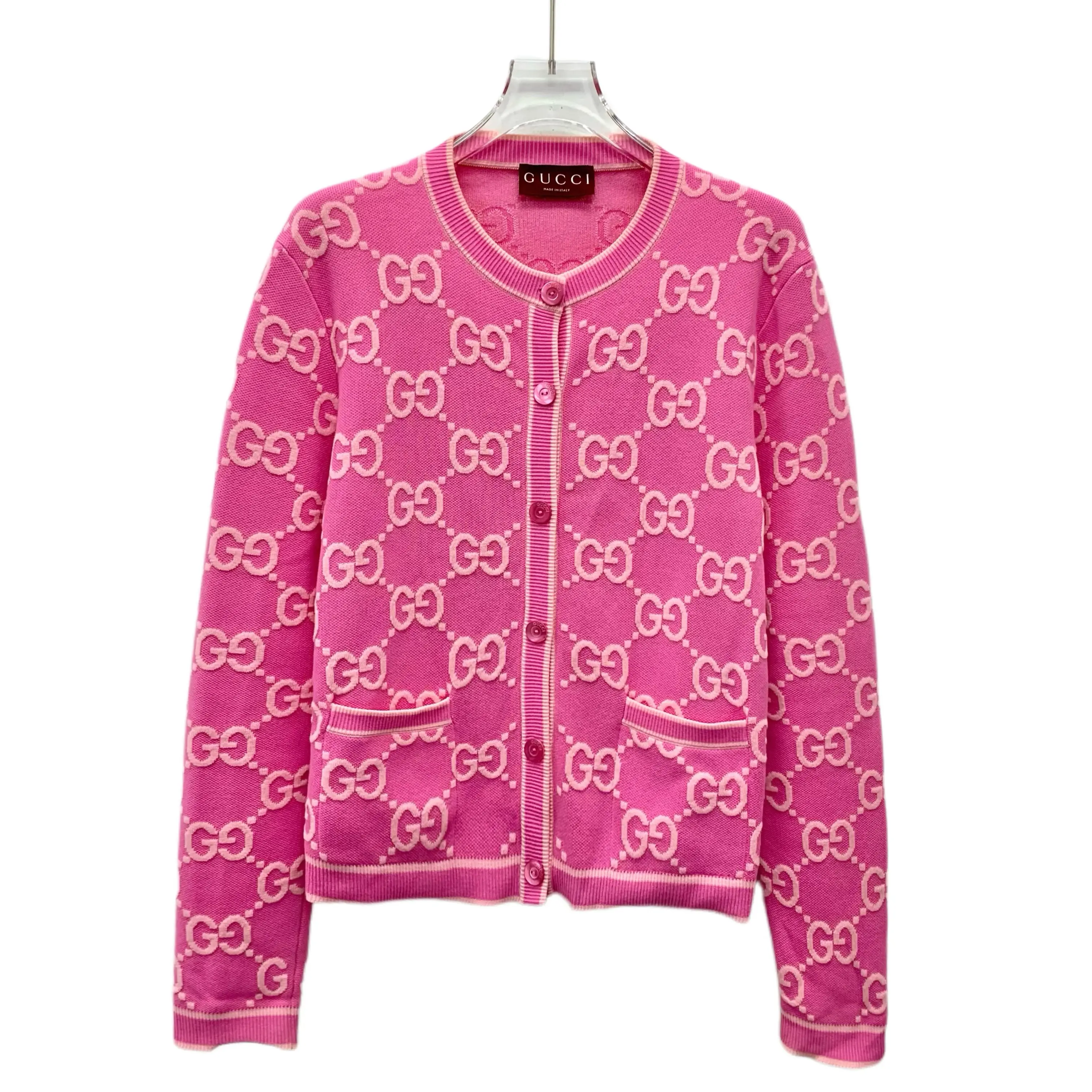 Pre-Owned Women's Gucci Pink Cardigan, Size L, Style RDLT-BW0150