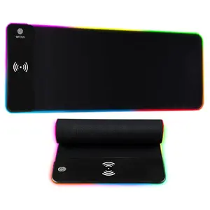 RGB Light Gaming Mouse Pad with Wireless Charging, XXL Extended Desk Pad for Keyboard, Laptop and PC Gaming Setup