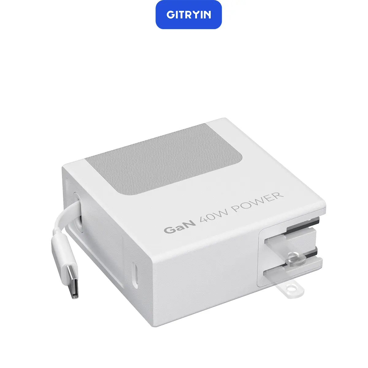 Gitryin 40W GaN Fast Charging Retractable Charger, Durable 31.5-in Flat Cable USB-C Adapter for iPhone 15 Pro, Smartphone, Cellphone, Mobile 3C Devices – 4X Faster Than 5W Original Charger