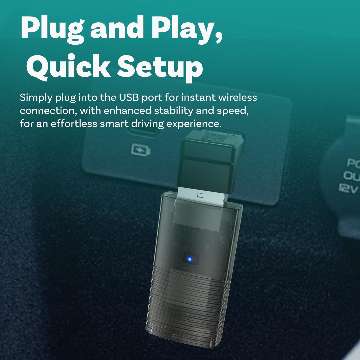 OTTOCAST Wireless Apple CarPlay Adapter for Factory Wired Cars from 2016 Onwards - 2-in-1 Wireless CarPlay & Android Auto Adapter Easier Connectivity Compatibility Stable, Faster, Automotive