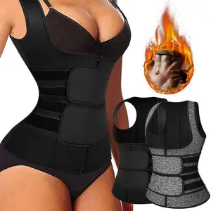 Women's Sauna Vest Sweat Absorption Shapewear Waist Trainer Tightening Women's Trimmer Sweat Belt Shapewear Workout Vest Black Gray Plus Size S-3XL Womenswear Compression Activewear Athletic Neoprene Polyester Basic Minimalist