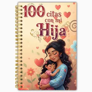 1 piece, 8.3*5.5 inches, Mother-Daughter Diary: 100-Day Spanish Diary, including photo and rating pages, suitable for mom's daily planner, cherished memories, Spanish diary, photo scrapbook