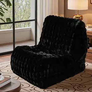 CAODOC Bean Bag Chairs for Adults Giant Bean Bag Chair Memory Foam BeanBag Chair Bean Bag Sofa with Filler Faux Fur Fireside Beanbags Lazy Sofa for Living Room Bedroom Office