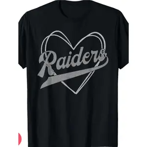 Raiders Heart Name Vintage Retro Gift Men Women Boy Girl T-Shirt