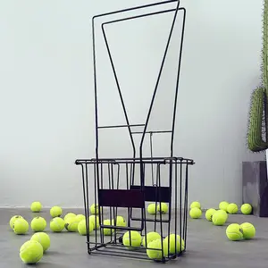 Effortless Tennis Ball Picker Cart with Wheels Auto Collection Basket for Non Stop Training No Bending Needed Lightweight Portable Hopper