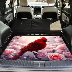 1pc 1 Redfinch Rose printed Polyester Car trunk pad - Soft, machine washable SUV trunk pad, Easy to clean interior pad, stylish design, keep the interior clean