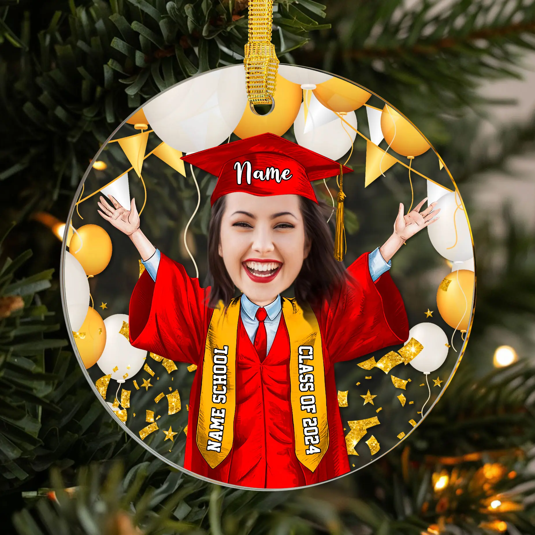 Personalized Graduation Ornament, Celebrate The Class Of 2024 With Custom Name, School, And Graduation Year! A Unique Keepsake For Proud Graduates