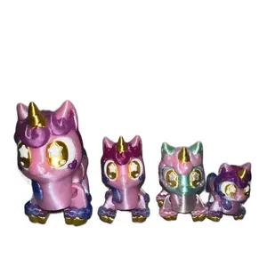 Unicorn Figurines - Rainbow & Glitter Pink Options Available in Small Mini Medium Sizes  3D Printed Decor