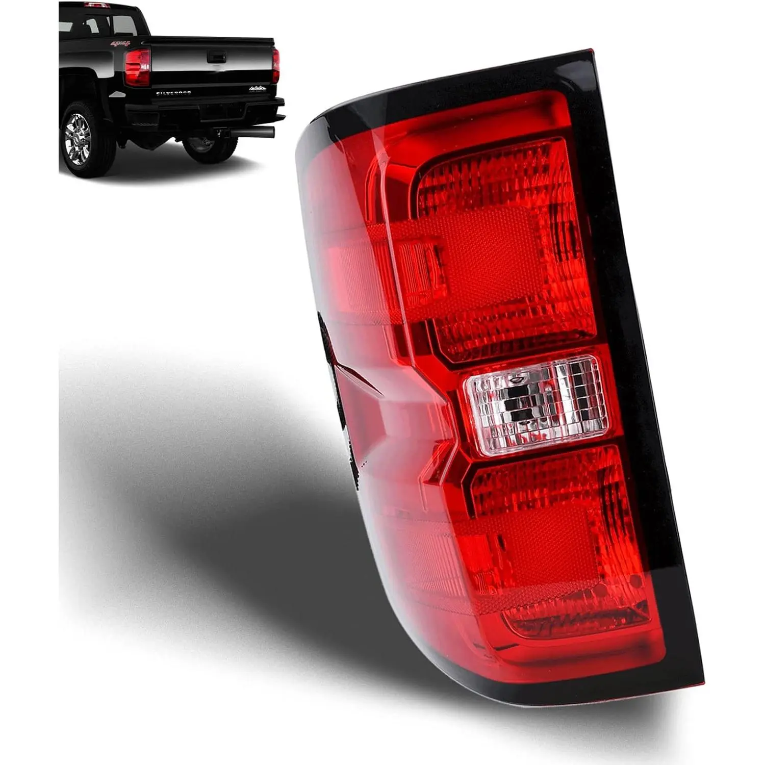 Tail Light Assembly for 2014-2015 Chevrolet Silverado 1500 2500HD 3500HD GMC Sierra 3500 HD Left Driver Side Tail Light Brake Light Bulb and Wiring Harness