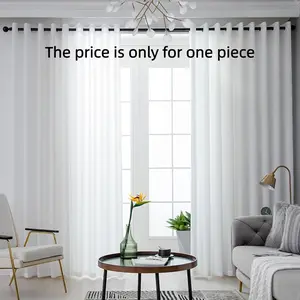 1PC Natural Ruffled Light Filtering Curtain, Lightweight Breathable, Flax Texture, Multi-Color Options, Suitable for Living Room and Balcony, Decoration Items