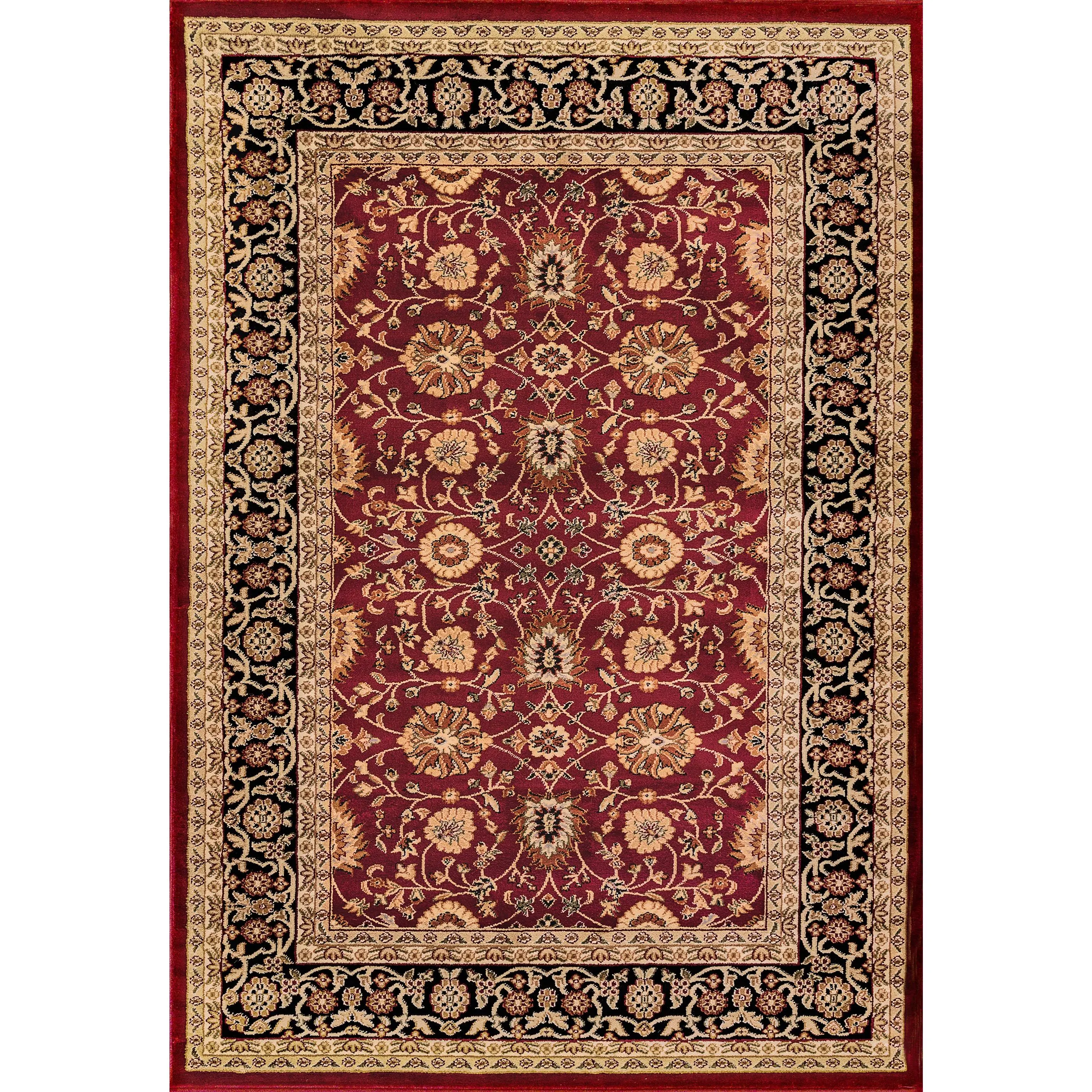 Dynamic Rugs Yazd 2803 Red Black Traditional Machine-Made Rug