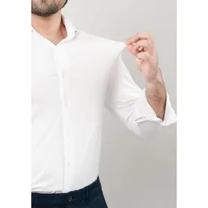 White Performance Jersey 4 Way Super Stretch Shirt - Wrinkle Free