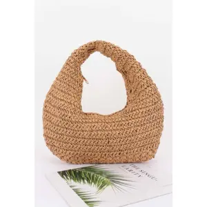Faux Straw Braided Bindle Bag