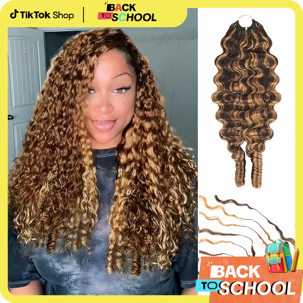 Cheetahbeauty 1B/30 4/27 #4/#30 Burmese Curly Crochet Hair for Miracle Knots Boho Braids Water Wave Crochet Human Hair Extension Pre-Separated 50g/Pack, 4-5 Packs for Full Head #SummerWins #TikTokShopBackToSchool