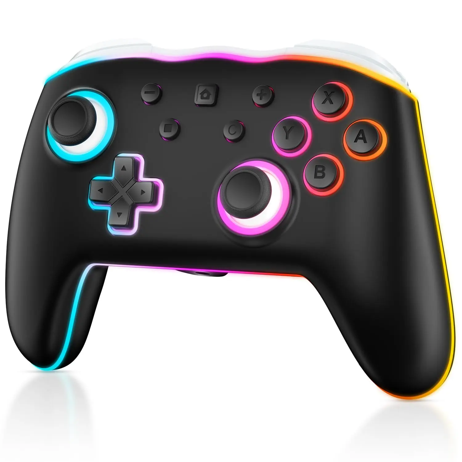 LED Switch 2 Pro Controller with C Button, One Click Wake-up, 9-axis Motion, Remap Function, Built-in 3.5mm Audio Jack – Compatible with Nintendo Switch 2/Switch/OLED/Lite & PC