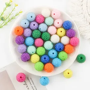 20mm Clear Beads, Colorful Beads, Acrylic Beads for DIY Pen Making, DIY Craft Supplies for Phone Chain, Keychain, Necklace Accessories, Acrylic Bead Mix