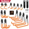 16 Pack Garage Hooks Heavy Duty Organization for Tools Wall Mount Utility Hook Garage Hanger Storage Hooks with 2 Extension Cord Straps Shed Organiser