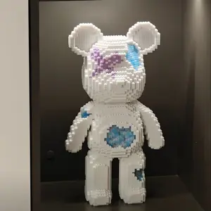 Multicolor Crystal Lucky Bear Building Set, Kids Adults 3D Puzzle Toy Creative Educational Gift, Unisex Christmas Festival Present, Building Block Puzzle