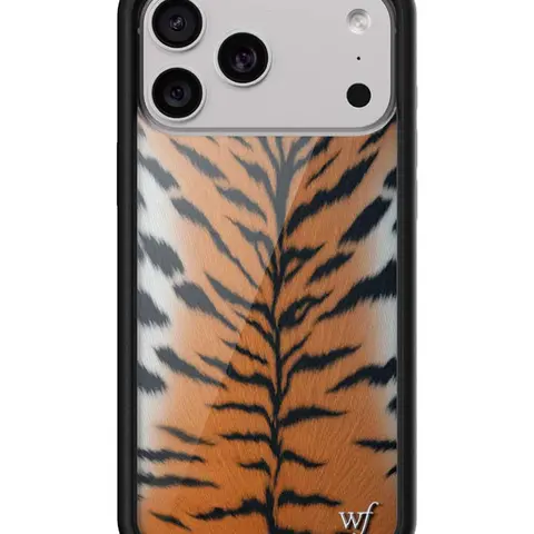 Rawr Limited Edition Custom Durable Smartphone Cellphone Case Cover - Orange-White-Black Tiger Print, Cute Aesthetic, Raised Black Bumper, Shockproof Rubber, Screen Protection, Women's Owned Small Business Gift, Women's Electronics Accessories for Devices