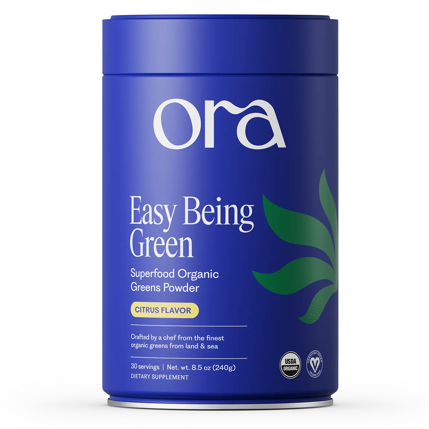 Ora Organic Greens Powder - Vegan, Gluten-Free, Organic Super Greens Drink for Energy and Detox | Antioxidants & Adaptogenic Herbs | 20+ Superfood Greens Blend - Citrus Flavor, 30 Servings