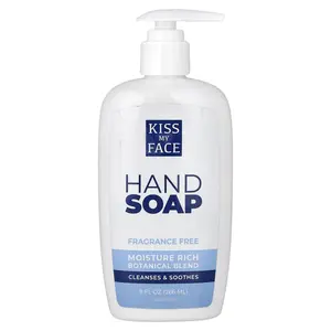 Kiss My Face Hand Soap, Fragrance Free, 9 fl oz (266 ml)