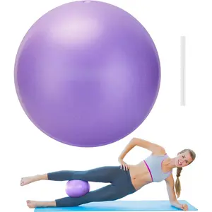 Pilates Ball, 9 Inch Small Exercise Mini Soft Workout Yoga Ball with Exercise Guide, for  Gym Yoga, Pilates, Core , Workout, , Stability
