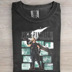 Final Fantasy VII Shirt, Cloud Strife Graphic Tee, Retro Gaming T-shirt, Vintage Final Fantasy VII Apparel, Unisex Gamer Shirt, FFVII Cosplay T-shirt, Gift for Gaming Fans