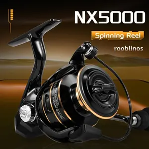 Rooblinos NX Saltwater Spinning Reel - 8KG Braking Force! Lightweight Alloy Body, Stainless Steel Spindle (Corrosion-Resistant) & Large Gear Disc. Perfect for Big Saltwater Catches (Tuna/Bass). Durable for All Saltwater Fishing Scenarios
