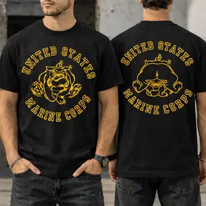 Retro USMC Bulldog Red T-Shirt Vintage Marine Corps Bulldog Graphic Tee, Patriotic Military Pride Shirt, Gift for Marines Veteran Supporter, Classic Americana Style