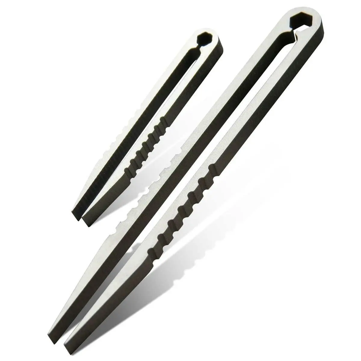 2 count Mini Tweezers Portable Titanium Alloy EDC  Camping Outdoor Travel Tool()