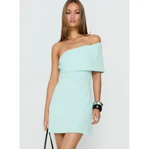 Laurencia One Shoulder Mini Dress Turquoise